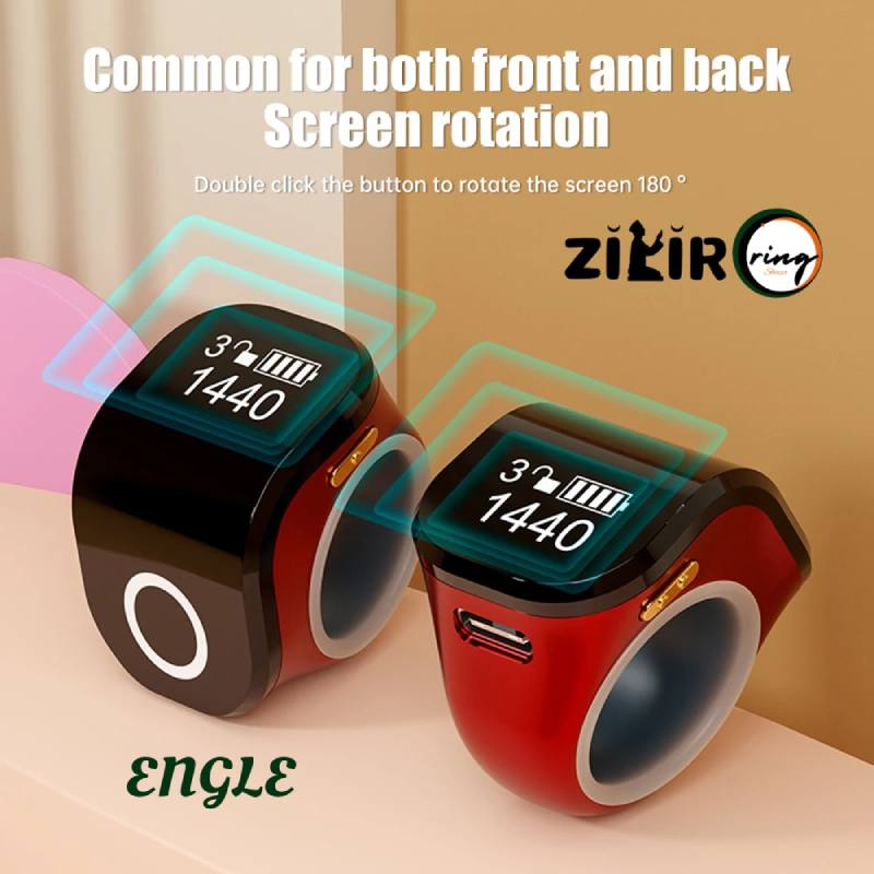 ANGLE Zikir Ring Common for both front and back Screen rotation Double click the button to rotate the screen 180 °