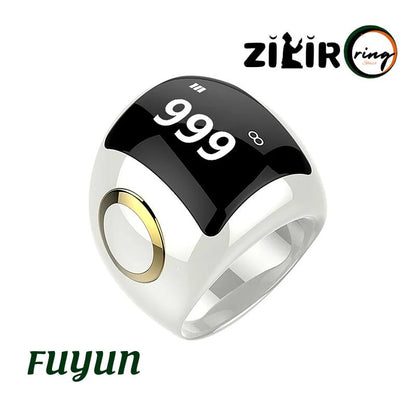 White Tasbeeh Zikir Ring For Prayer Time Reminders  