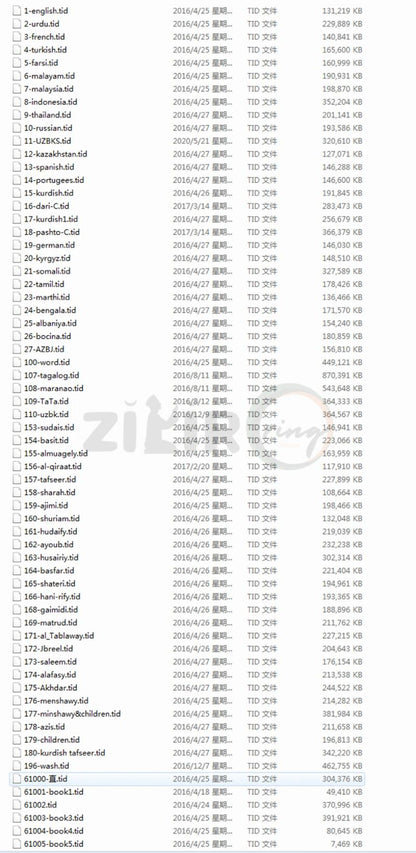 Names of Famous Reciter of Holly Quran in HM10 Quran Book