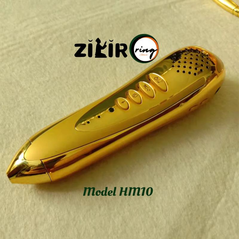 HM10 Zikirring Quran Pen Beautiful Pen with beautiful Gift Packing.
Includes Beautiful printed Holy Quran and 5 small books (hajj umrah, qaida noorania, multilingual dictionary, bukhari, Hismul ) arabic books with audio.