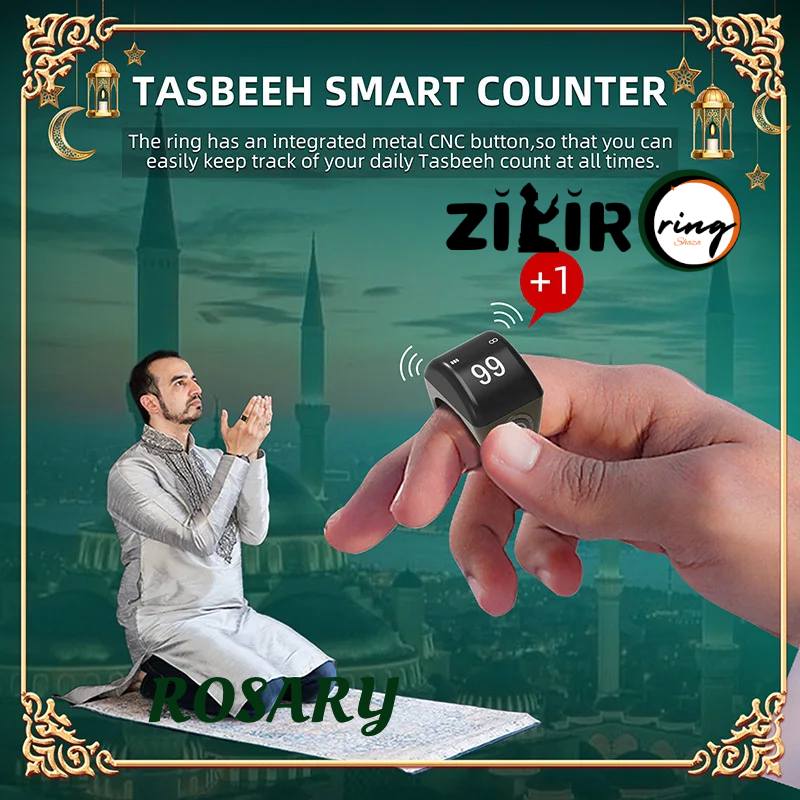 Rosary Zikir Ring so that you can easily keep track of your daily Tasbeeh count at all times. 