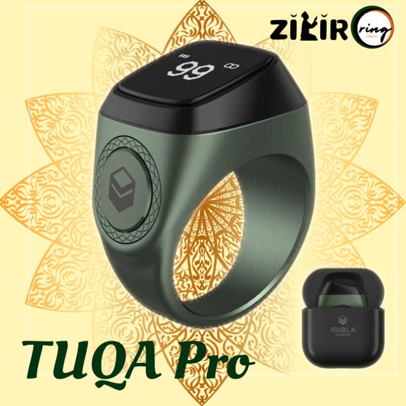 TUQA Pro ZikirRing Smart Zikr Ring Digital Counter Tasbih with_ Charging box