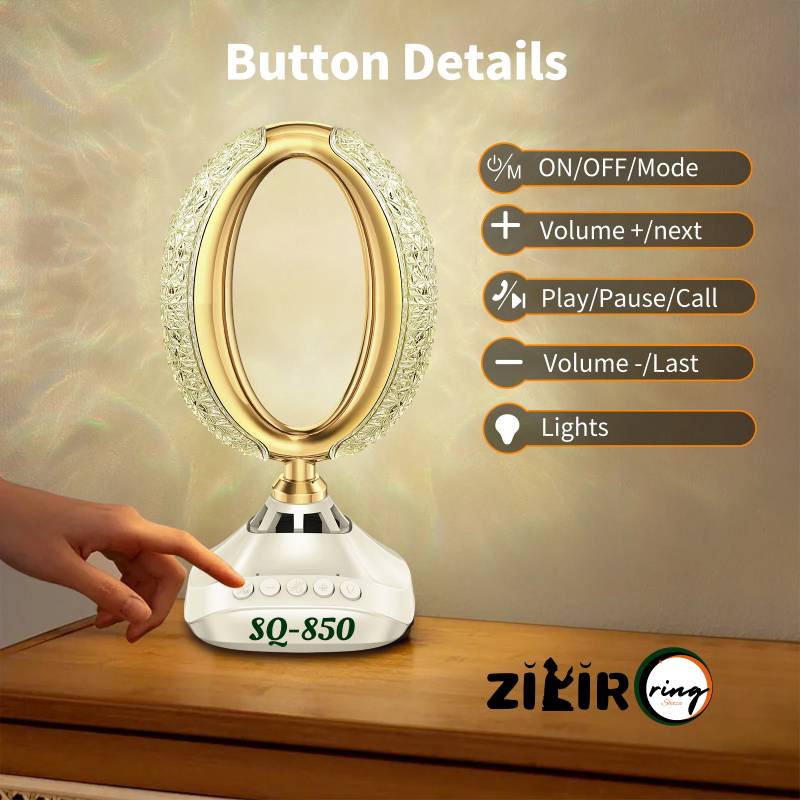 SQ-850 ZikirRing Lamp speaker azan button details