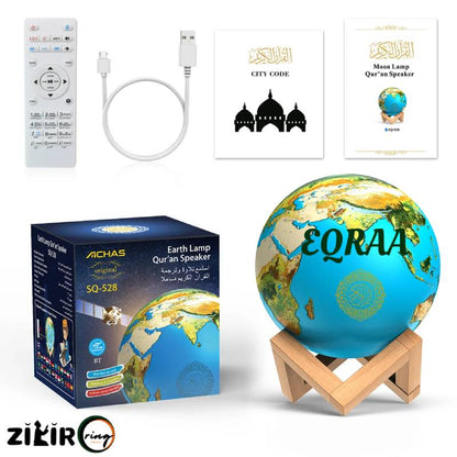 Earth of ZikirRing EQRAA Quran speakers 3D Moon with remote control